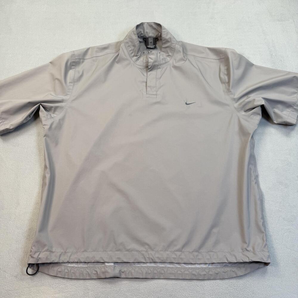 Nike Storm-FIT Golf Pullover Jacket Mens 2XL Gray Short Sleeve Windbreaker